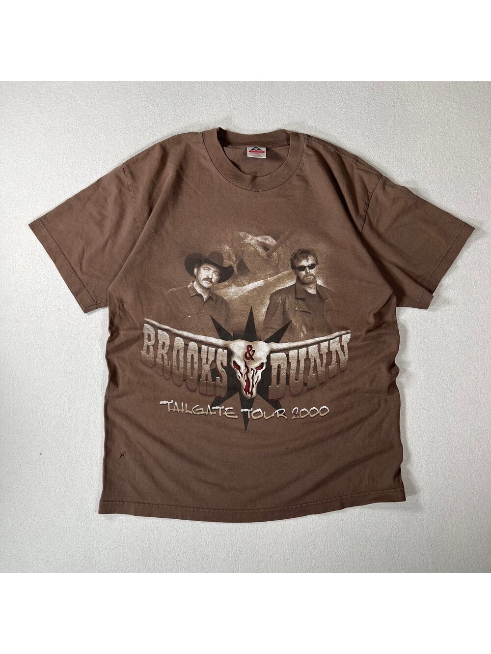 Vintage Brooks & Dunn Tailgate Tour 2000 Brown T-Shirt Large
